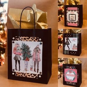 Fashion Illustration Christmas Gift Bags *set of 4